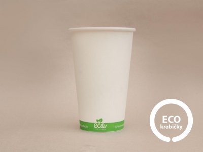 Papírový kelímek ECO CUP bílý 400 ml/16 oz